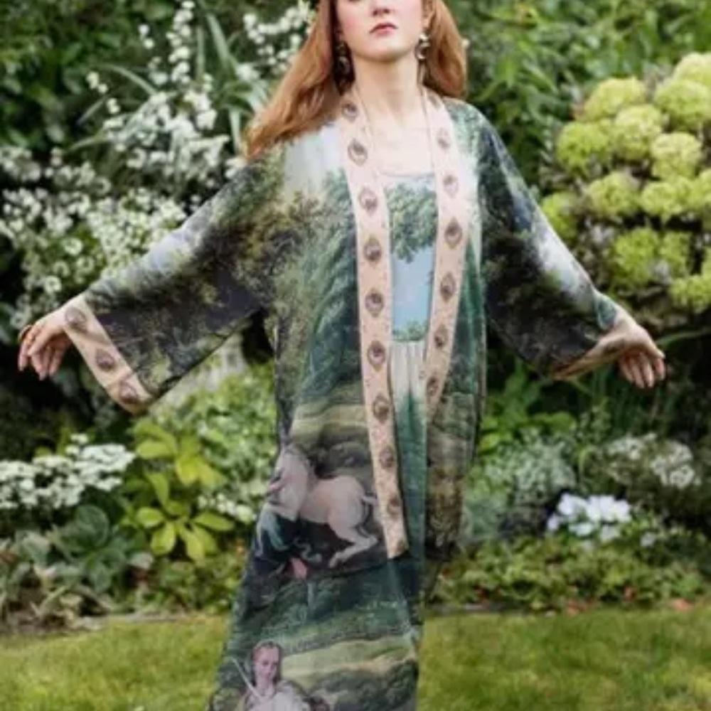 ⭐️New✨ Market of Stars Mythmaker Opera Duster Vintage Art Soft Kimono Robe - Picture 12 of 15